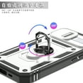 thumbnail image 6 of Military Grade Drop Impact for iPhone 15 Plus Camera Lens Slide Protection Case 360 Metal Rotating Ring Kickstand Holder Armor Shockproof Case For iPhone 15 Plus, Black+White, 6 of 11