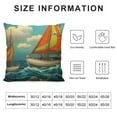 thumbnail image 5 of COMIO Throw Pillow Covers Sea Navy Kids Sailboat Run Dolphin Speed Boat Catamaran Competition Course Design Frigates Cushion Square Cases for Couch Home Decorations, 5 of 5
