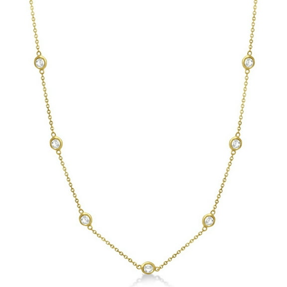Diamond Station Necklace Bezel-Set 14K Yellow Gold (0.50ct)