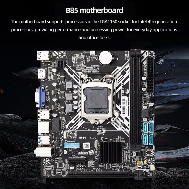 Placa Base De Ordenador Placa base de escritorio B85 Memoria DDR3 LGA 1150 Placa base de computadora USB3.0 SATA3.0