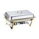thumbnail image 1 of Elegante juego de servidor buffet de acero inoxidable para eventos con catering doble rejilla, 1 of 9