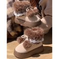 thumbnail image 6 of Women's Platform Pom-Pom Snow Boots, Faux Fur Lined Warm Non-Slip Winter Shoes, 6 of 7