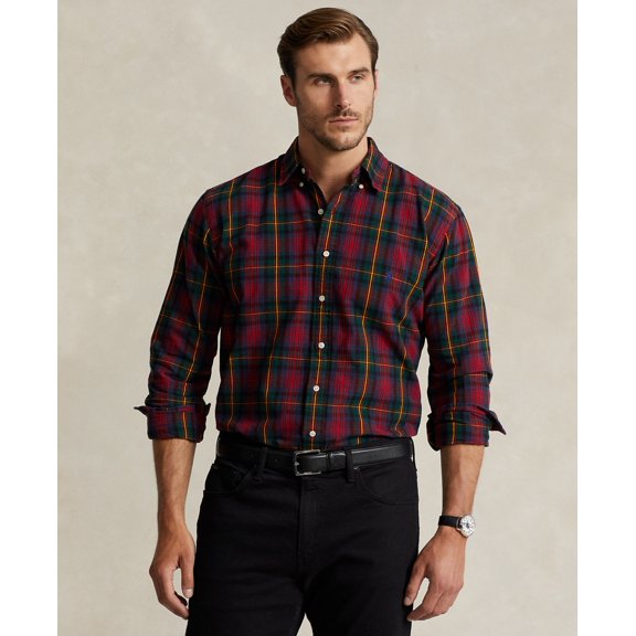 Polo Ralph Lauren Mens Regular fit Long Sleeve Button-Up Shirt 3XLT Red Plaid