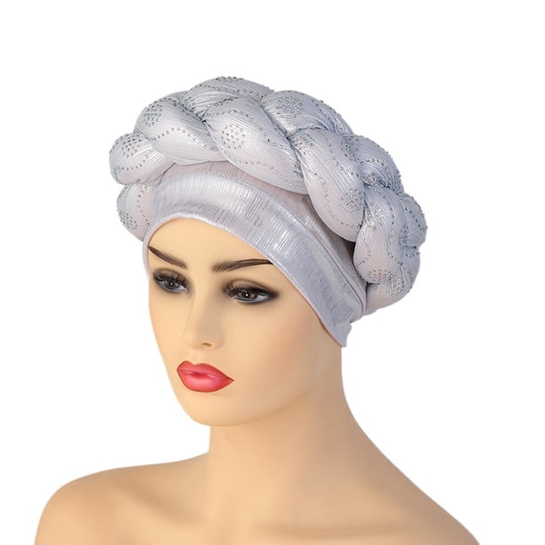 Turbante musulmán Cubierta para el cabello Envoltura para cabeza Gorro Gorro Sombrero Sombrero Cabeza Turbantes Mujeres y niñas Accesorios para Baoblaze turbante africano
