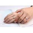 thumbnail image 3 of Anillo de pareja de plata 925, anillo para hombre y mujer, con incrustaciones de circón, tamaño ajustable, anillos de boda ER, 3 of 4