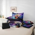 thumbnail image 5 of Fox Print King Comforter Set 7-Piece Woodland Wildlife Bedding Comforter Sets, Cartoon Animal Bed in a Bag Mystic Galaxy Nebula Bedding Set, Rainbow Butterfly Bed Sheets Set, 5 of 6