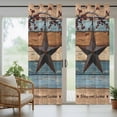 thumbnail image 3 of 2 Panels Outdoor Curtains for Patio Waterproof 54"x108" Texas Star Vintage Weatherproof Privacy Outsides Curtains, Berry Navy Blue Brown Wooden Grommet Thermal Drapes for Cabana Porch Pergola, 3 of 8