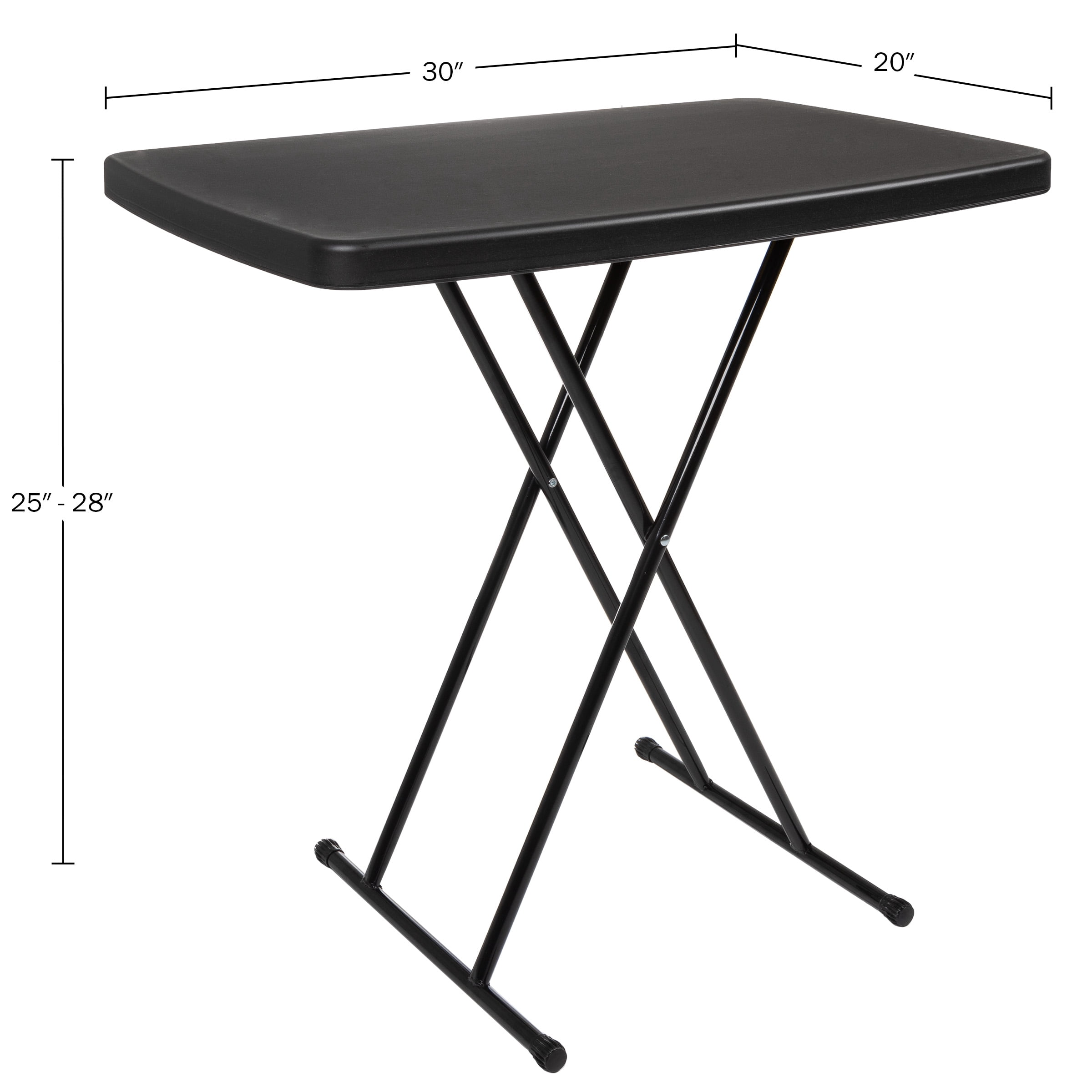 Everyday Home Set of 2 Folding Tables for Camping, Cards, and Crafts, Black