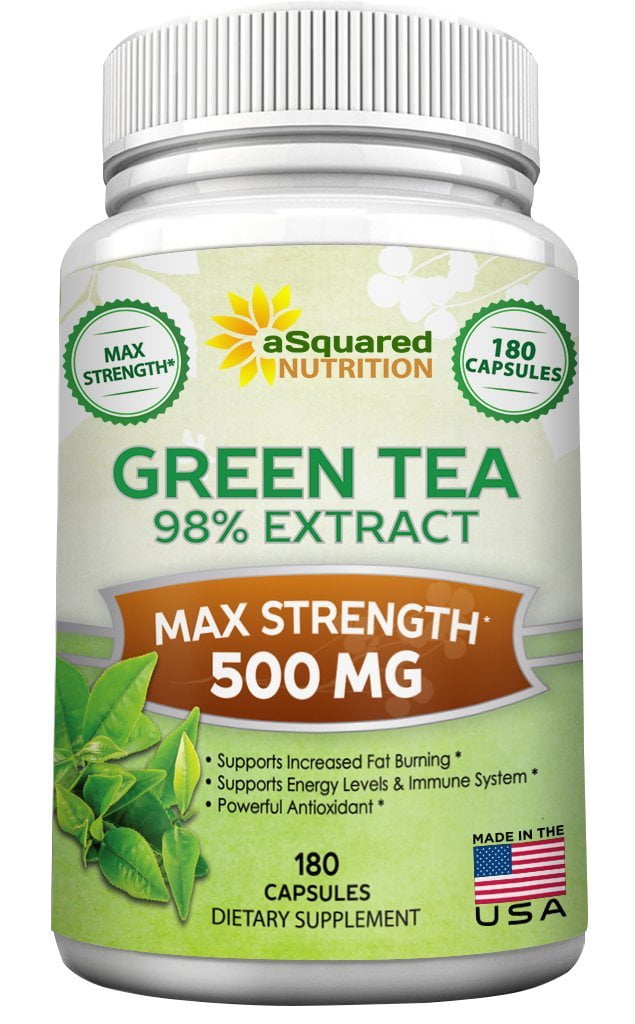 Green Tea Extract Supplement with EGCG 180 Capsules Max Potency