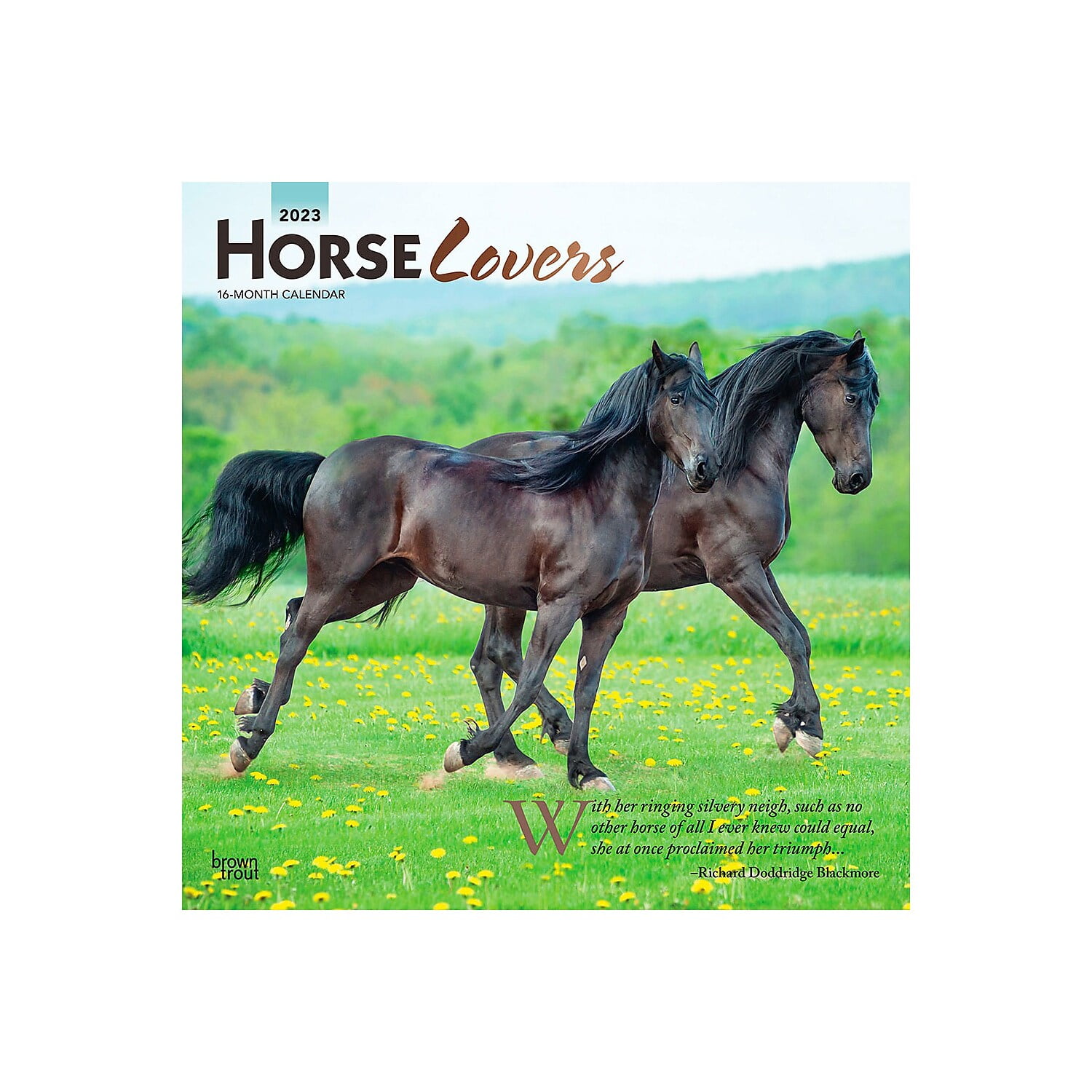 2023 BrownTrout Horse Lovers 12"" x 12"" Monthly Wall Calendar