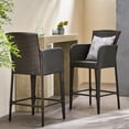 thumbnail image 2 of GDF Studio Welmas Outdoor Wicker 28 Inch Barstool, Set of 2, Multibrown, 2 of 8