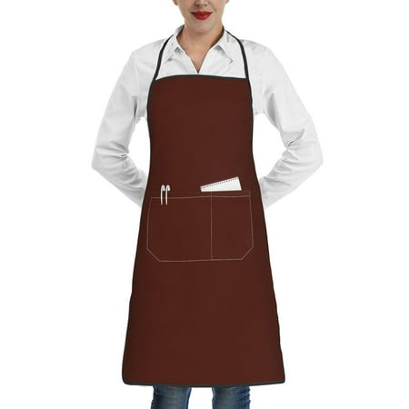 

Gaeub Brown Kitchen Cooking Aprons Adjustable Bib Apron Waterdrop and Oil Resistant Kitchen Chef Apron for Women Men