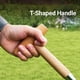 thumbnail image 5 of Paquete de 2 herramientas para macetas de jardín: excavadora de agujeros para semillas con mango en T, punta de acero inoxidable, mango de madera dura, ligero, para flores, verduras, siembra, 5 of 7