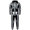 thumbnail image 4 of PLHWHYQ Adult Zip Jumpsuit with 3D Skeleton Print, Air Layer Unisex Matching Halloween Outfit for Couples Black XXL, 4 of 5