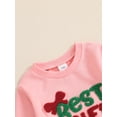 thumbnail image 4 of Suealasg Baby Girls 2Pcs Fall Winter Clothes 1T 2T 3T Toddler Girls Christmas Outfits Long Sleeve Letter Print Sweatshirt and Elastic Waist Pants Set, 4 of 7