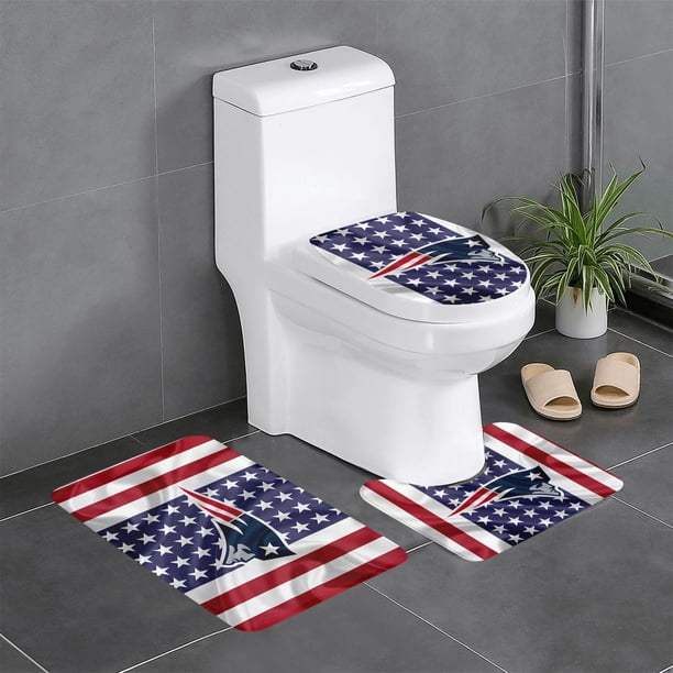 Juego de alfombras de baño de 3 piezas del equipo Patriots Alfombra antideslizante para baño de 24 x 16 pulgadas