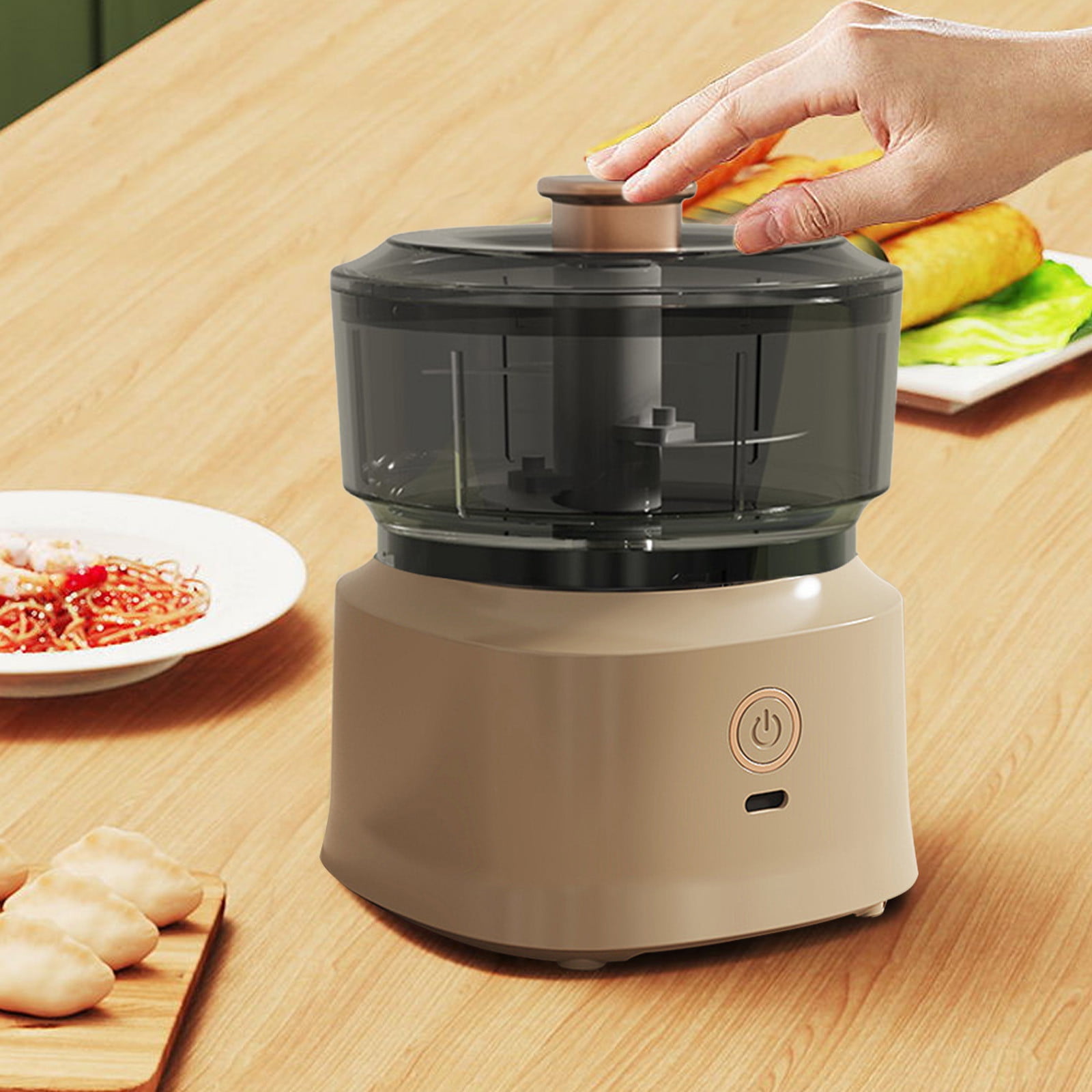 Lksixu Electric Garlic Chopper, Portable Mini Food Processor, Wireless Vegetable Masher With USB Charging, Garlic Masher Mincer For Onions Meat Spices 350ML ( 4.02x4.02x5.31in )