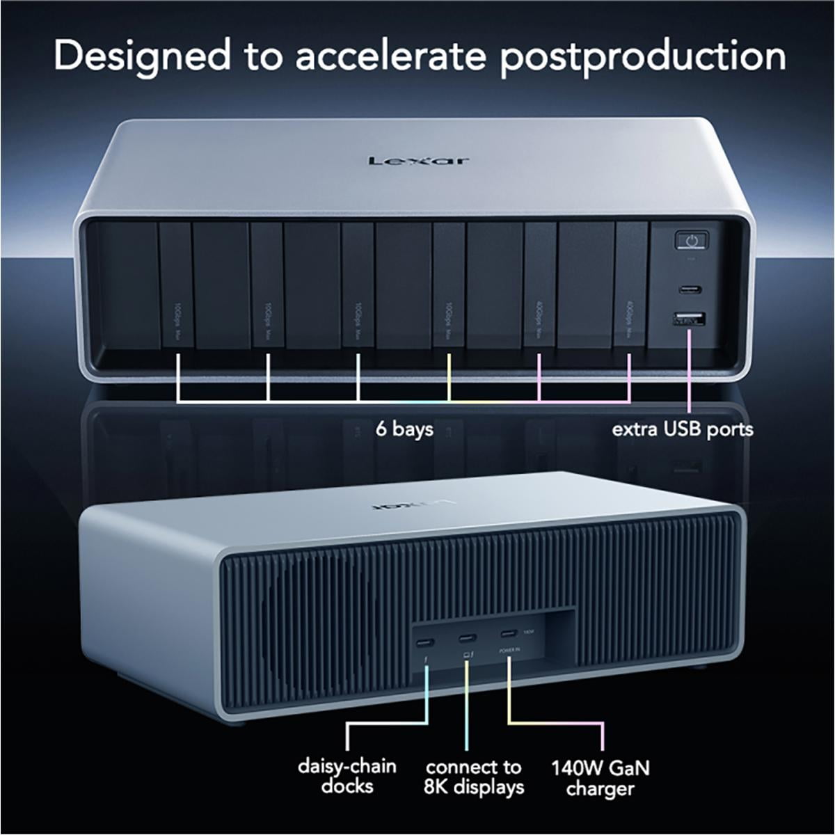 Lexar WF800 Professional Workflow All-in-One 6-Bay Docking Station