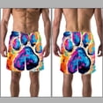 thumbnail image 3 of luoweisi Men's Beach Shorts Quick Dry Swim Trunks with Mesh Lining Dog Paw Prints L, 3 of 5