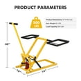thumbnail image 2 of Pinypikaka Lawn Mower Jack Lift with 500 Lbs Capacity for Tractors, Zero Turn Lawn Mowers, All Riding Mowers, 26-1/2inch Lift Height, Yellow, 2 of 8