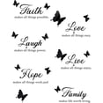thumbnail image 1 of 6 piezas Faith Hope Love Laugh Family Live calcomanía de pared calcomanía motivacional calcomanía de pared con 12 piezas 3D mariposa calcomanía inspirador cita pegatinas para decoración del hogar ofic Namotu CZJJ-ST48, 1 of 7