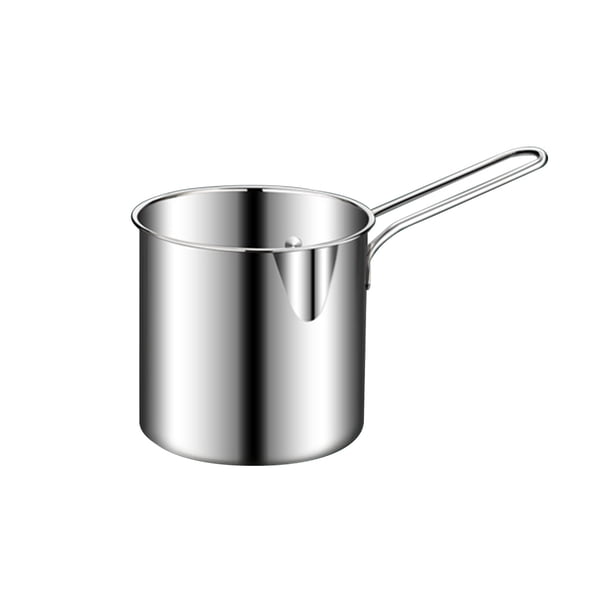 Mini Sartén de Acero Inoxidable Sartén Pequeña Eficiente en Combustible de Estilo Americano de Acero Inoxidable con Pantalla de Filtro, Mini Sartén de Aceite Desnatado, Usada para Freír Patas de Pollo
