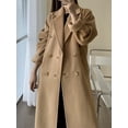 thumbnail image 3 of QueenLine High-end Winter Cashmere Camel Color Long Wool Classic Double-breasted Lace-up Gray Red Coat, 3 of 24