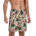 thumbnail image 2 of Kdxio Tropical Mask Flamingo Print Mens Sleep Shorts Bottoms Soft Comfy Pajama Wear Pants with Drawstring Pockets, 2 of 5