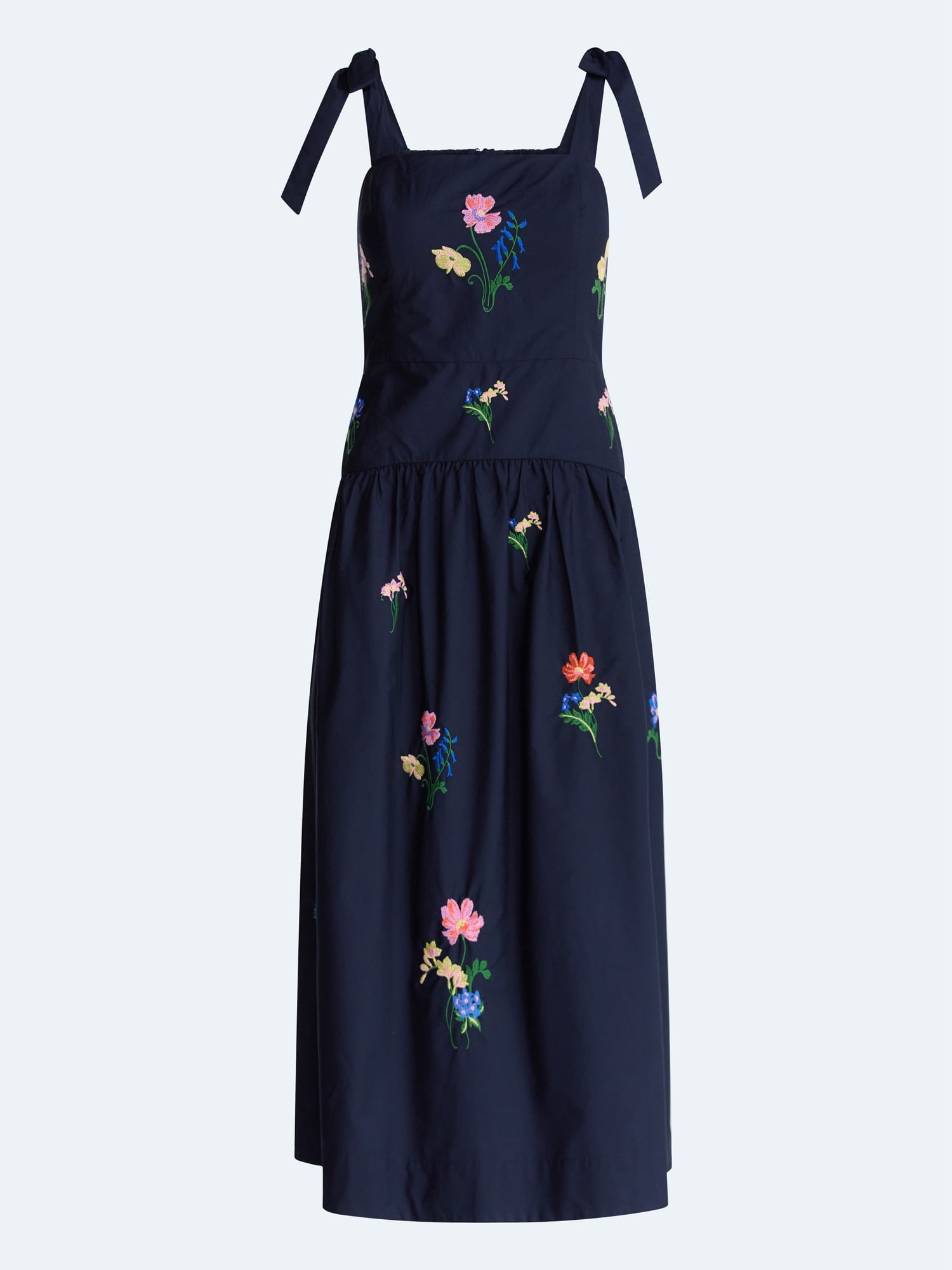 Free Assembly Women's and Women's Plus Embroidered Cotton Sleeveless Maxi Dress, Sizes XS-4X