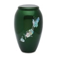 thumbnail image 2 of Urns Direct 2U MOP Butterfly on Green Adult Cremation Urn, 220 cu in, 2 of 2
