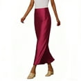 thumbnail image 3 of Roncen Women's Satin Maxi Skirts High Waisted A Line Long Skirts Elegant Office Skirts, 3 of 7