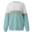 thumbnail image 4 of Frostluinai Sweatshirts for Women Long Sleeve Crew Neck Casual Pullover Fashion Color Block Sweat Shirts Comzy Fall Pullover with Pocket, 4 of 4