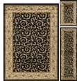 thumbnail image 5 of Transitional Area Rug (3-Piece Rug Set: (5' x 7', 20'' x 60'', 20'' x 32'')) Oriental Black, Beige Indoor Set Easy to Clean, 5 of 9