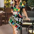 thumbnail image 6 of Japuie I Love With Autism Print Women's Casual Dress with Pockets,Women's Short sleeve Dress,A-Line Dresses,Summer Dresses for Women,Sundresses Beach Swing Dresses -XX-Large, 6 of 6