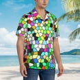 thumbnail image 3 of Fuzoiu Colorful Tie Dye Stained Glass Print Hawaiian Shirt for Men, Summer Beach Casual Short Sleeve Button Down Shirts, Men’s Beach Summer Shirts with Pocket,X-Large, 3 of 7