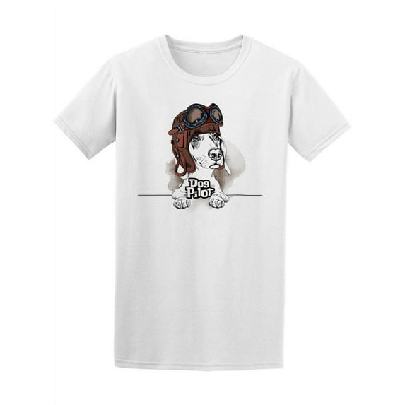 Dachshund In A Pilot Helmet T-Shirt Men -Image by Shutterstock, Male 4X-Large