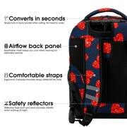 J World Womens Sunrise 18 Rolling Backpack For School And Travel, Love Spangle