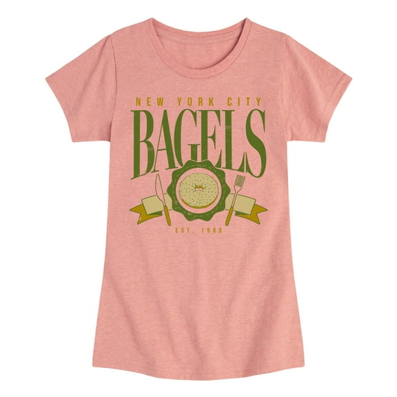Instant Message - Nyc Bagels - Toddler And Youth Girls Fitted Short Sleeve Graphic T-Shirt