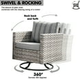 thumbnail image 3 of Ovios 1 Pieces Outdoor Patio Furniture Wicker Swivel Chair with Cushions for Backyard, 3 of 5
