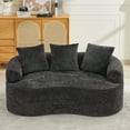 thumbnail image 5 of Curved Loveseat, Small Chenille Sofa with 3 Pillows, Deep Seat Couch for Apartment, Living Room, No Assembly Needed, 5 of 9