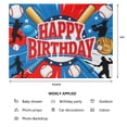 thumbnail image 2 of Happy Birthday Backdrop, Baseball Themed Photo Background Banner for Sports Birthday Party, Photography Booth Decorations 3x5ft, 2 of 5
