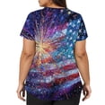 thumbnail image 5 of 250th Anniversary USA Womens Scrub Tops Casual V Neck American Flag Print Scrubs Short Sleeve 4th of July Patriotic Scrub Shirts Medical Nurse Workwear Nursing Uniform with Pockets Dark Blue XL, 5 of 5