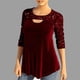 thumbnail image 5 of Camiseta de manga larga con cuello redondo y abertura digital de ocho tallas, top de punto con costura de lentejuelas ajustado para mujer, 5 of 6
