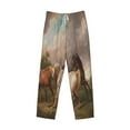 thumbnail image 4 of Balery Three Horses Oil Painting print Men's Pajama Pants,Ultra Lightweight Pjs,Lounge Pant-Medium, 4 of 9