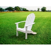 Mainstays Wooden Outdoor Adirondack Chair, White Finish, Solid Hardwood