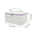 thumbnail image 2 of Unique Bargains 1 Pc Trendy Square Hearts Drawstring Makeup bag for Travel Purple Polyester, 2 of 6