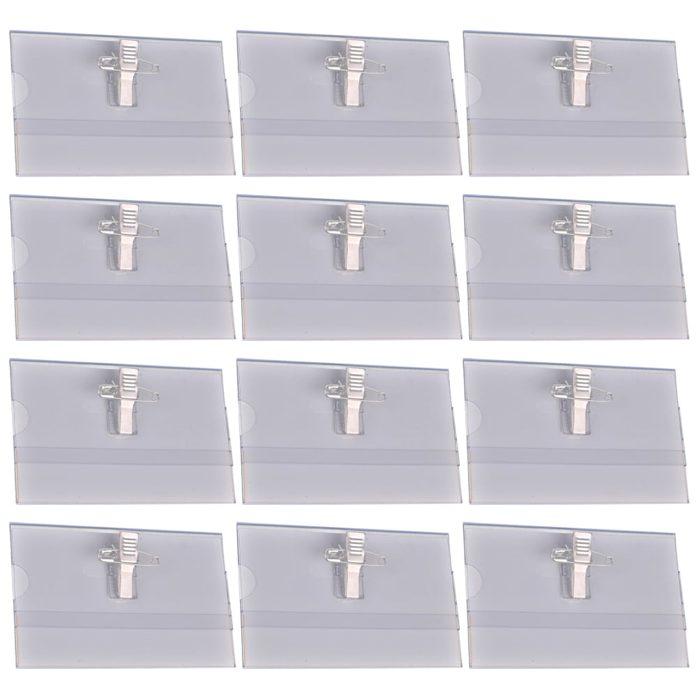 FRCOLOR Transparent PVC Badge Holder Clip for Daily Use with Sturdy Alligator Grip 50Pcs