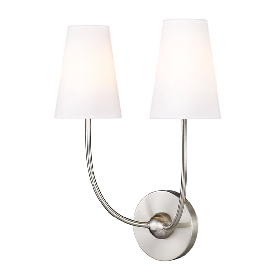 3040-2S-BN-Z-Lite-Shannon - 2 Light Wall Sconce In Traditional Style-17 Inches Tall and 12.75 Inches Wide-Brushed Nickel Finish