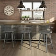 thumbnail image 2 of Amisco Brisk 25" Distressed Wood Swivel Counter Stool in Gray/Glossy Gray, 2 of 9