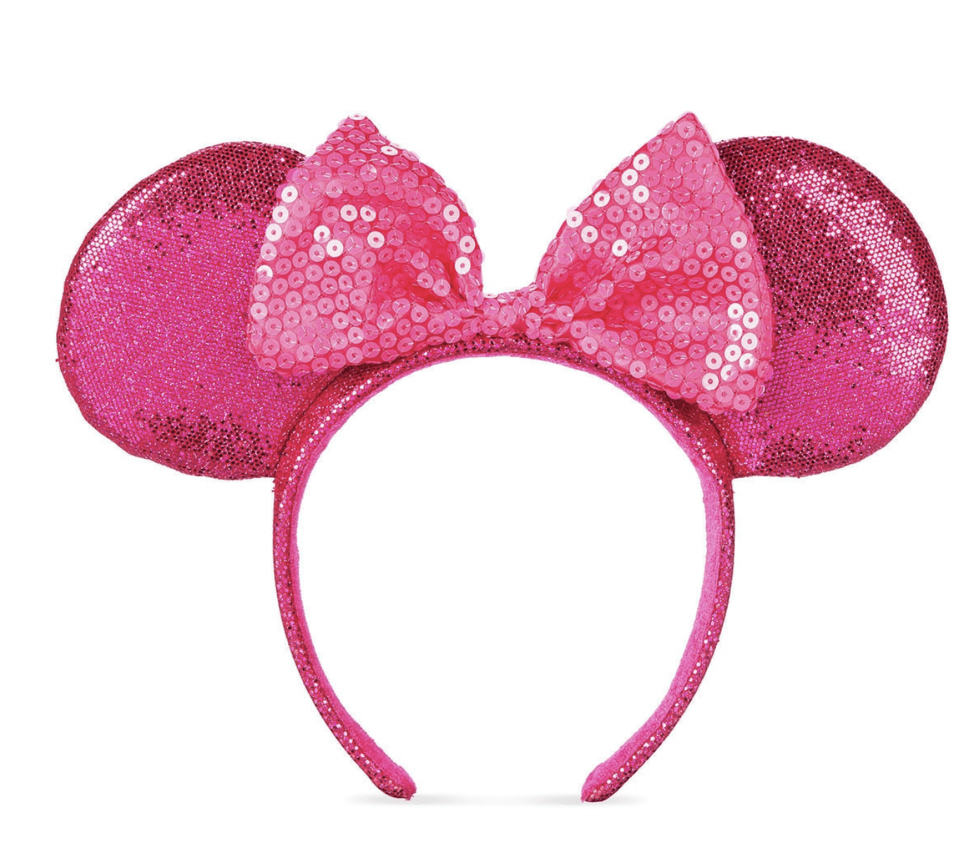 Disney Parks Minnie Blue Polka Dot Pink Sequin Ear Headband & Briar Rose Gold 